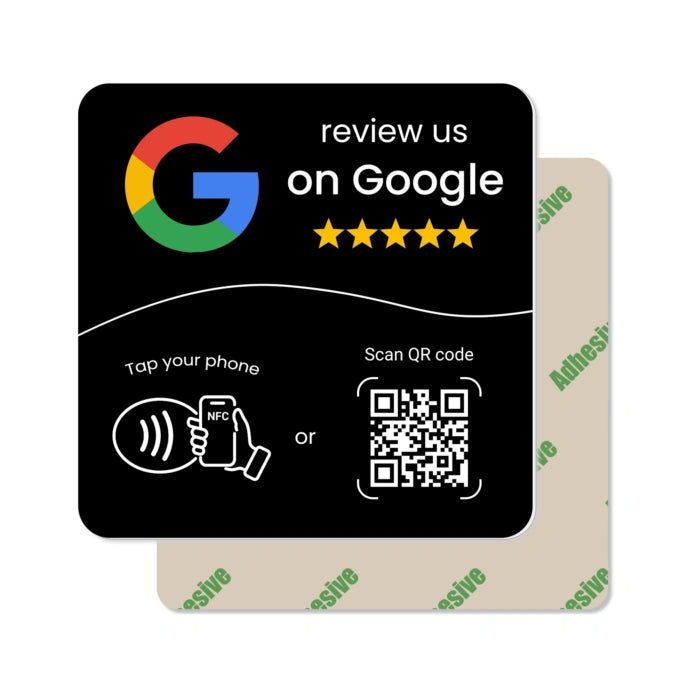 Google Review Plate (NFC Tap+QR Code) Adhesive